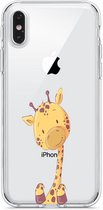 Apple Iphone X / XS transparant giraffe siliconen hoesje - Girafje