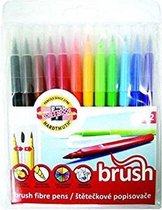 Brush pens, stiften met penseelpunt, 12 kleuren