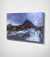 Buachaille Etive Mor Waterfall In Scotland Canvas - 30 x 40 cm - Landschap - Schilderij - Canvas - Slaapkamer - Wanddecoratie  - Slaapkamer - Foto op canvas