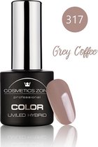 Cosmetics Zone UV/LED Hybrid Gellak 7ml. Grey Coffee 317 - bruin - Glanzend - Gel nagellak
