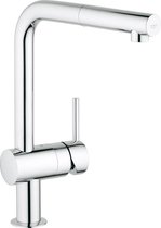 GROHE Minta Keukenkraan - uittrekbare handdouche - draaibare L uitloop - chroom - 32168000