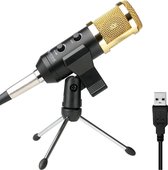 FIFINE K058 Handheld Mic universeel Sound Recording microfoon met Tripod Stand voor PC & Laptop, USB2.0 Koptelefoon Port, Kabel Length: 2.5m(zwart)