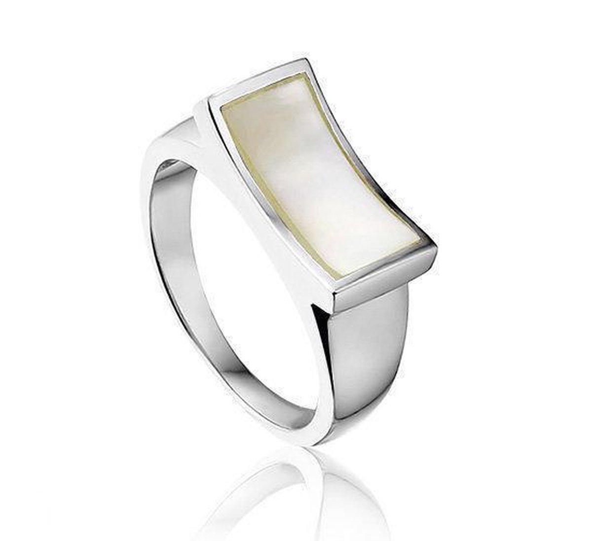 Montebello Ring Tinne - 925 Zilver Gerhod. - Parelmoer - Maat 52-16.5mm