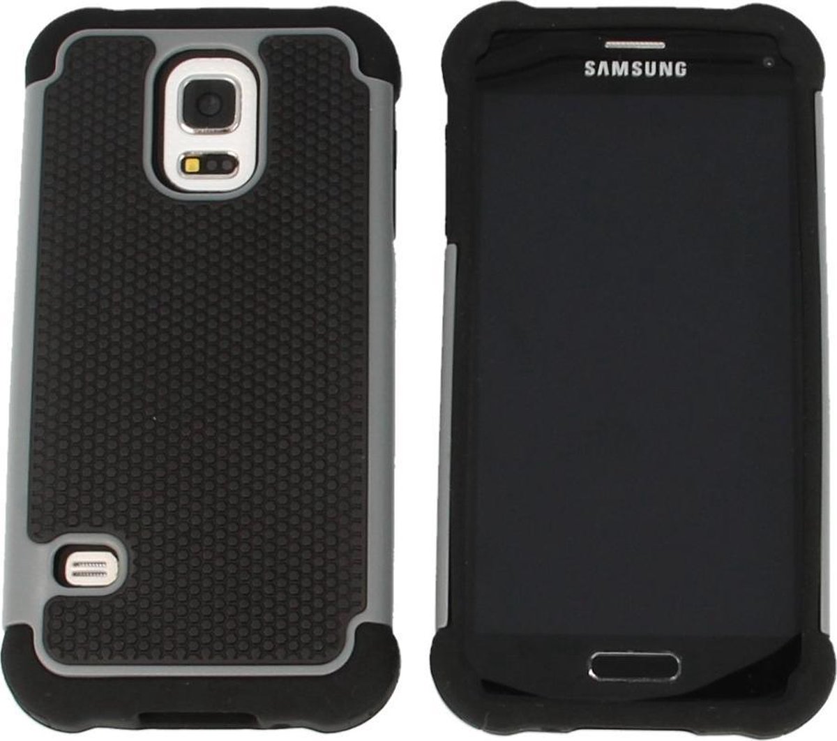 Samsung Galaxy S5 mini G800 Shock Proof Case Zwart Grijs