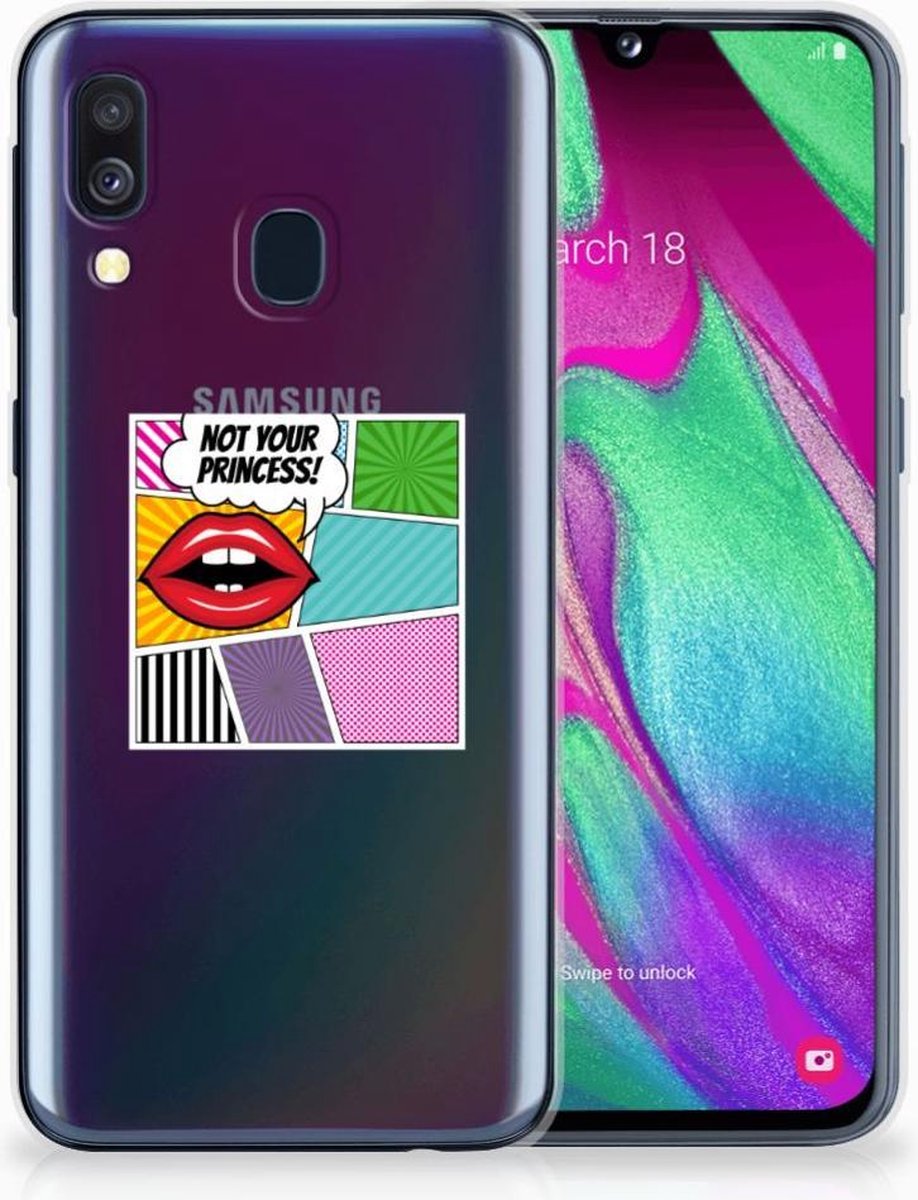 Samsung Galaxy A40 Silicone Back Cover Popart Princess