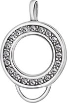Quiges – 925 - Zilver – Charm - Bedel - Hanger - Zirkonia Carrier Ring - met – sterling - zilver - karabijnslot - geschikt - voor - Zinzi, Thomas – Sabo - Ti Sento - Bedelarmband HC079