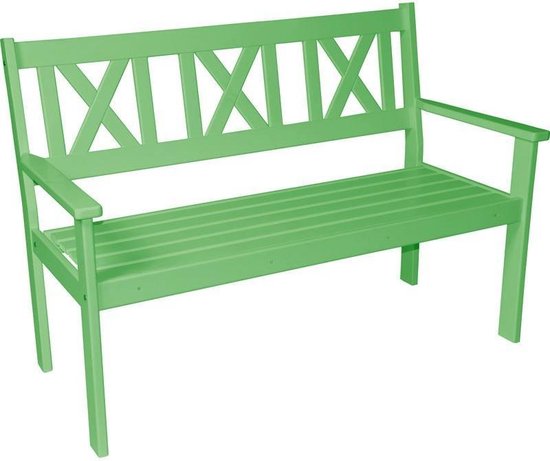 Tuinbank - zitbank - tuinmeubel grenen hout 129cm kleur groen | bol.com