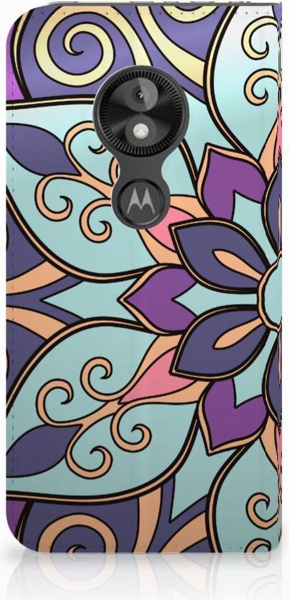 Book Case voor Motorola Moto E5 Play Smart Cover Purple Flower