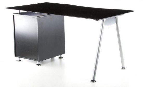 hjh office Start- Up - Bureau - Computertafel - Zilver / zwart glas |  bol.com