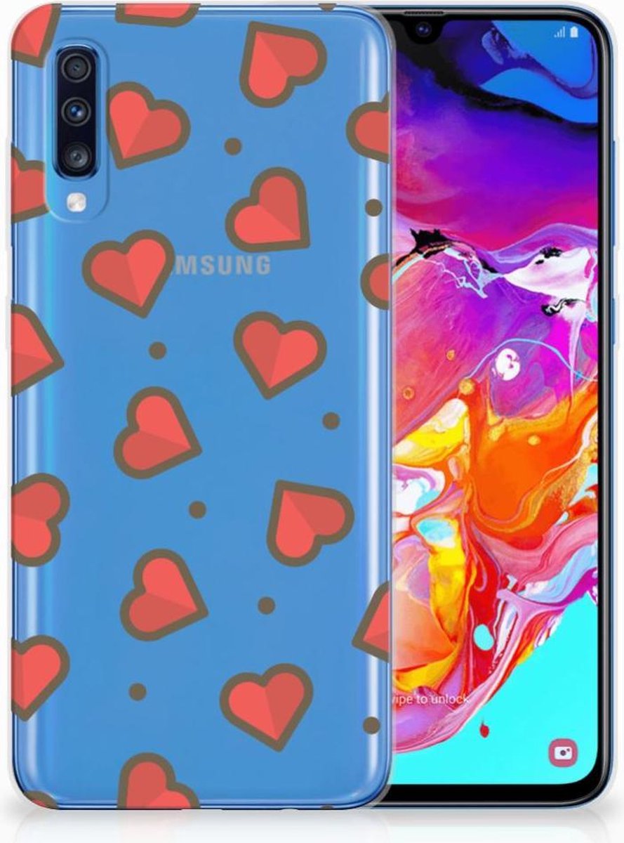 Samsung Galaxy A70 TPU bumper Hearts