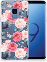 Geschikt voor Samsung Galaxy S9 Hoesje Butterfly Roses
