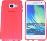 S Line Gel Silicone Case Hoesje Transparant Rood Red voor Samsung Galaxy A3 2017