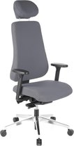 hjh office Pro-Tec 400 - Chaise de bureau - Tissu - Alumimium - Gris