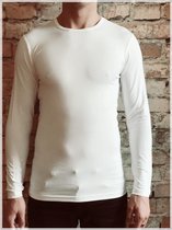 DICE Longsleeve shirt ronde hals wit maat L