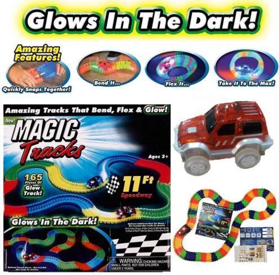 Magic Tracks Glow In The Dark Racebaan - Flexibele Amazing Roads  Oplichtende... | bol.com