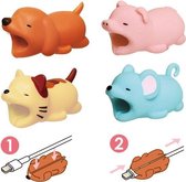 Kabeldiertjes Bundel 4 Stuks - Black Friday - Kerst - Kabelbijter - Kerstcadeau - Sinterklaas Cadeau - Kabelbeschermer Iphone - Kabel Beestjes - Kabelbeschermers - Beschermt Je Kab