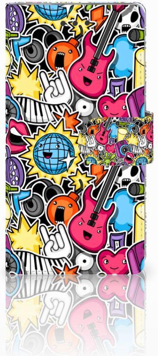 Huawei Ascend P8 Lite Wallet Case met Pasjes Punk Rock