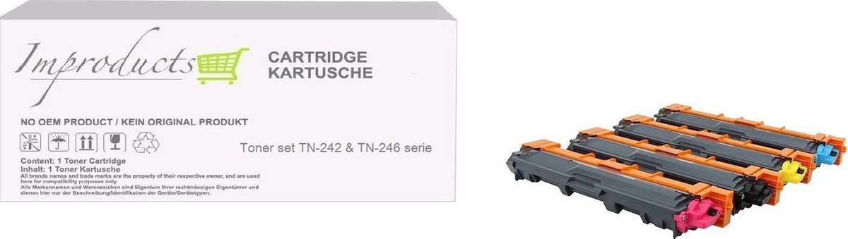 Multipack compatible avec Brother TN-241 / TN-245 contient 4x Cartouche  toner 