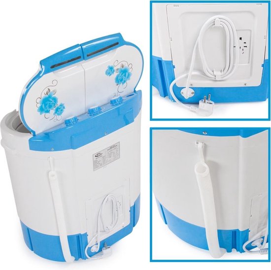 baden Narabar streep Mini wasmachine met centrifuge - max. 2,6 kg wasgoed 400890 | bol.com