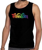 Gaypride freedom tanktop/mouwloos shirt zwart heren S
