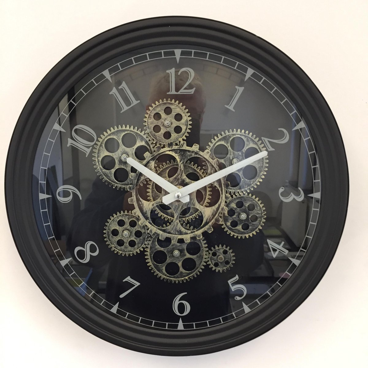 Wandklok Retro Industrieel Gears Vintage Black