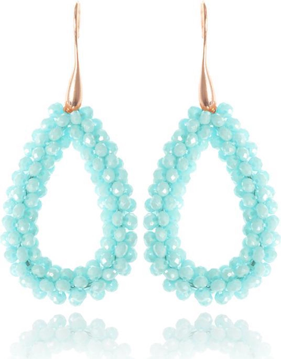 Druppel oorbellen Stardust Turquoise Goudkleurig