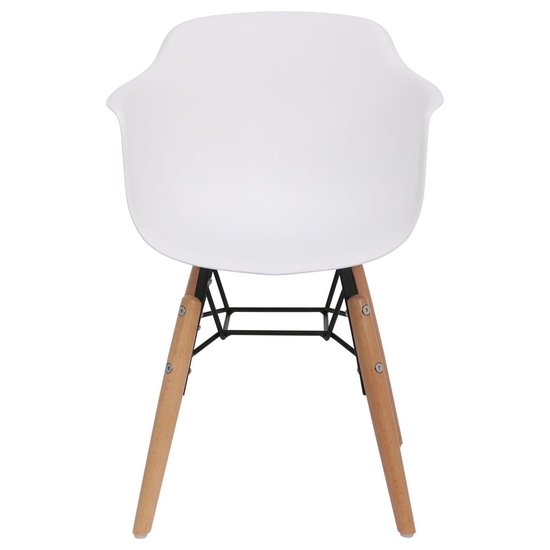 Design  Kinderstoel met witte kuip en houten ondersel