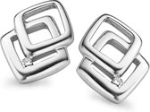 Orphelia Oorbel Dubbel Ruit Diamond Sterling Zilver 925