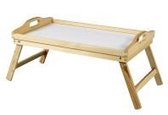 FSC® Houten Bedtafel - Inklapbaar - Schoottafel - Bedtafeltje voor Ontbijt op Bed - Serveertafel - Bed Dienblad - 50 x 30.5 x 23Cm