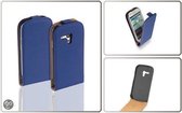 Lelycase Flip Case Leder Cover Hoesje Samsung Galaxy S3 Mini VE I8200 Blauw