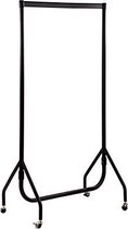 Set van 2 kledingrekken 90 cm - Poedercoating Zwart - Breedte: 90 cm Hoogte: 156 cm Diepte van voet: 52 cm