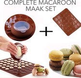 Siliconen bakmat voor bitterkoekjes + deeg dispenser en tuit. zelf Macarons maken , ook voor koekjes, koekjes en meer. 48 mallen