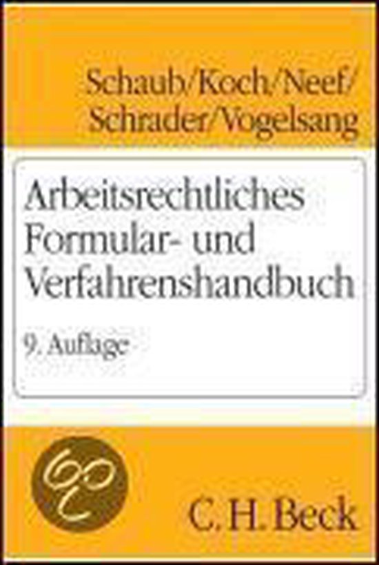 Arbeitsrechtliches Formular- und Verfahrenshandbuch - cover