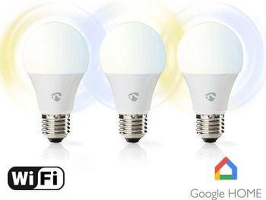 Slimme led lamp - Set van drie - Nedis WIFILW30WTE27 - Google Home aan te  sturen -... | bol.com
