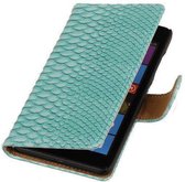 """Slang"" Turquiose Microsoft Lumia 535 Stand Bookcase Wallet Cover"