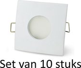 Dimbare LED 4W badkamer inbouwspot | Wit vierkant | Extra warm wit | Set van 10 stuks Met Philips LED lamp