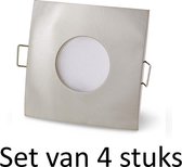 Dimbare LED 4W badkamer inbouwspot | Wit vierkant | Extra warm wit | Set van 4 stuks Met Philips LED lamp