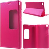 Huawei Ascend P8 view cover wallet hoesje roze