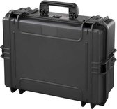 Perel Harde koffer, waterdicht (IP67), noppenschuim, plukschuim, 2 sloten, polypropyleen, zwart, 555 x 428 x 211 mm