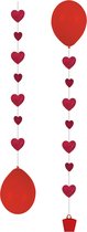 Amscan Ballonslingers Hartjes 100 Cm Papier Rood 3 Stuks