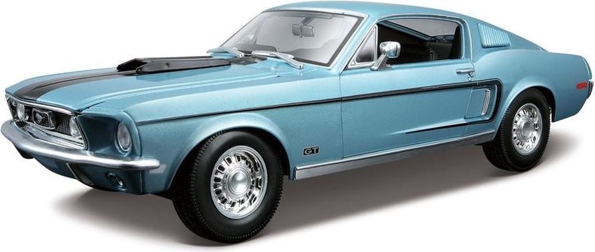 Modelauto Ford Mustang GT Cobra 1968 blauw 24 cm schaal 1:18 - speelgoed  auto schaalmodel | bol