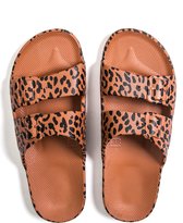Freedom Moses Slippers Leo Toffee Caramel met Leopard print - 39-40