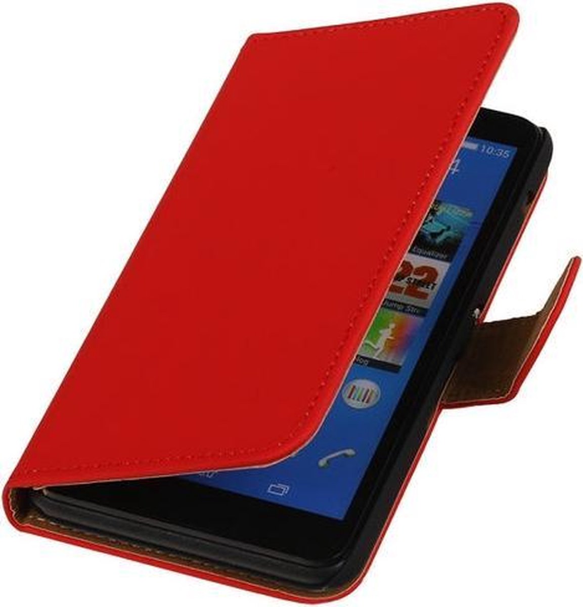 Rood Effen Booktype Samsung Galaxy Xcover 2 S7710 Wallet Cover Hoesje