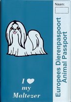 Honden paspoorthoes "I love my Maltezer" voor europees dierenpaspoort langhaar turco
