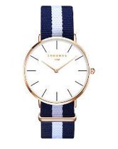 Hidzo Horloge Chronos Ø 37 mm - Blauw/Wit/Blauw - Inclusief horlogedoosje