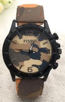 Hidzo Horloge Pinbo Ø 37 mm - Legerprint - In horlogedoosje