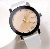 Hidzo Horloge One Two Three ø 37 mm - Wit - In horlogedoosje