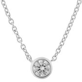 Orphelia KD-2033 - Ketting Solitaire - 18 Karaat Witgoud / Diamant 0.10 ct - 42 cm