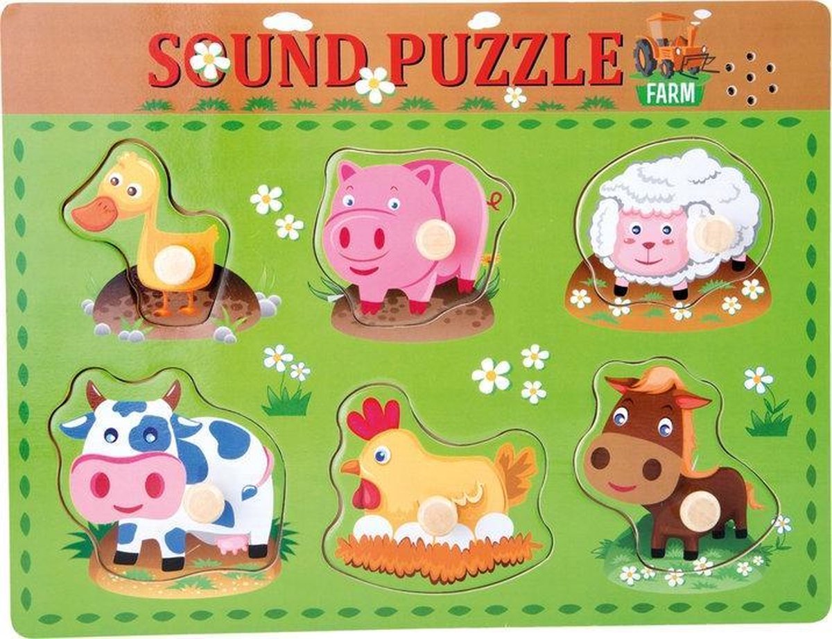 Absorberend Avonturier opwinding Houten puzzel met geluid "dierengeluiden" - Kinderpuzzel vanaf 1 jaar |  bol.com