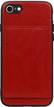 Staand Back Cover 1 Pasjes voor iPhone 7 / 8 Rood